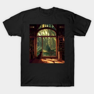 Cat inside house in forest T-Shirt